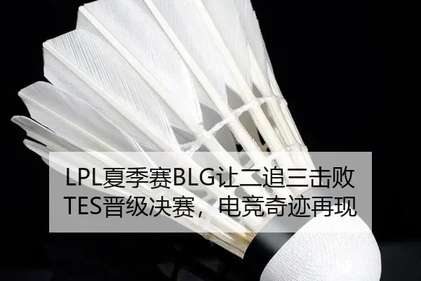 LPL夏季赛BLG让二追三击败TES晋级决赛，电竞奇迹再现